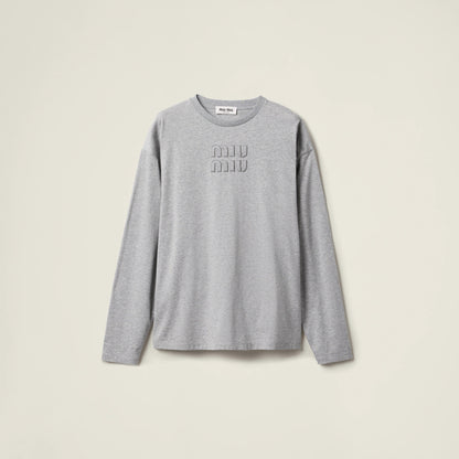 Cotton T-shirt with embroidered logo
