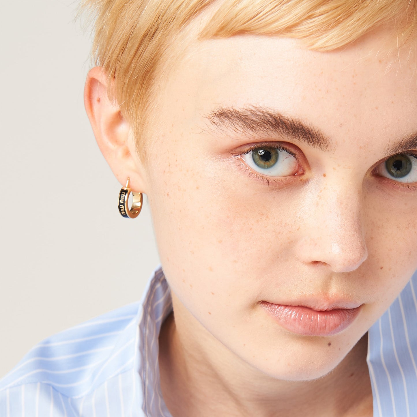 Enameled metal earrings