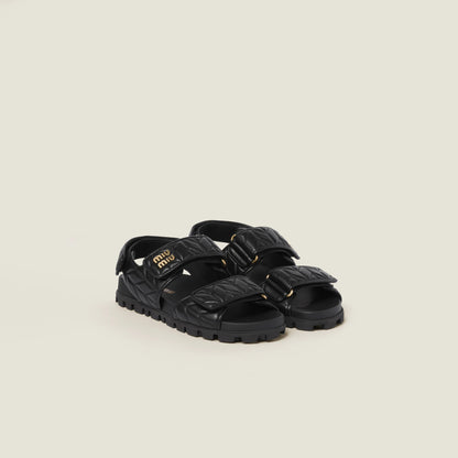 Sporty matelassé nappa leather sandals