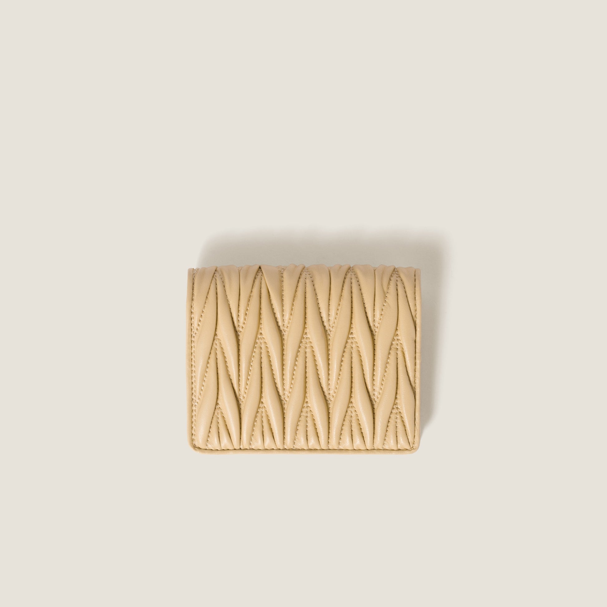 Small matelassé nappa leather wallet