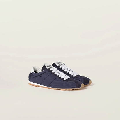 Plume technical fabric and suede sneakers