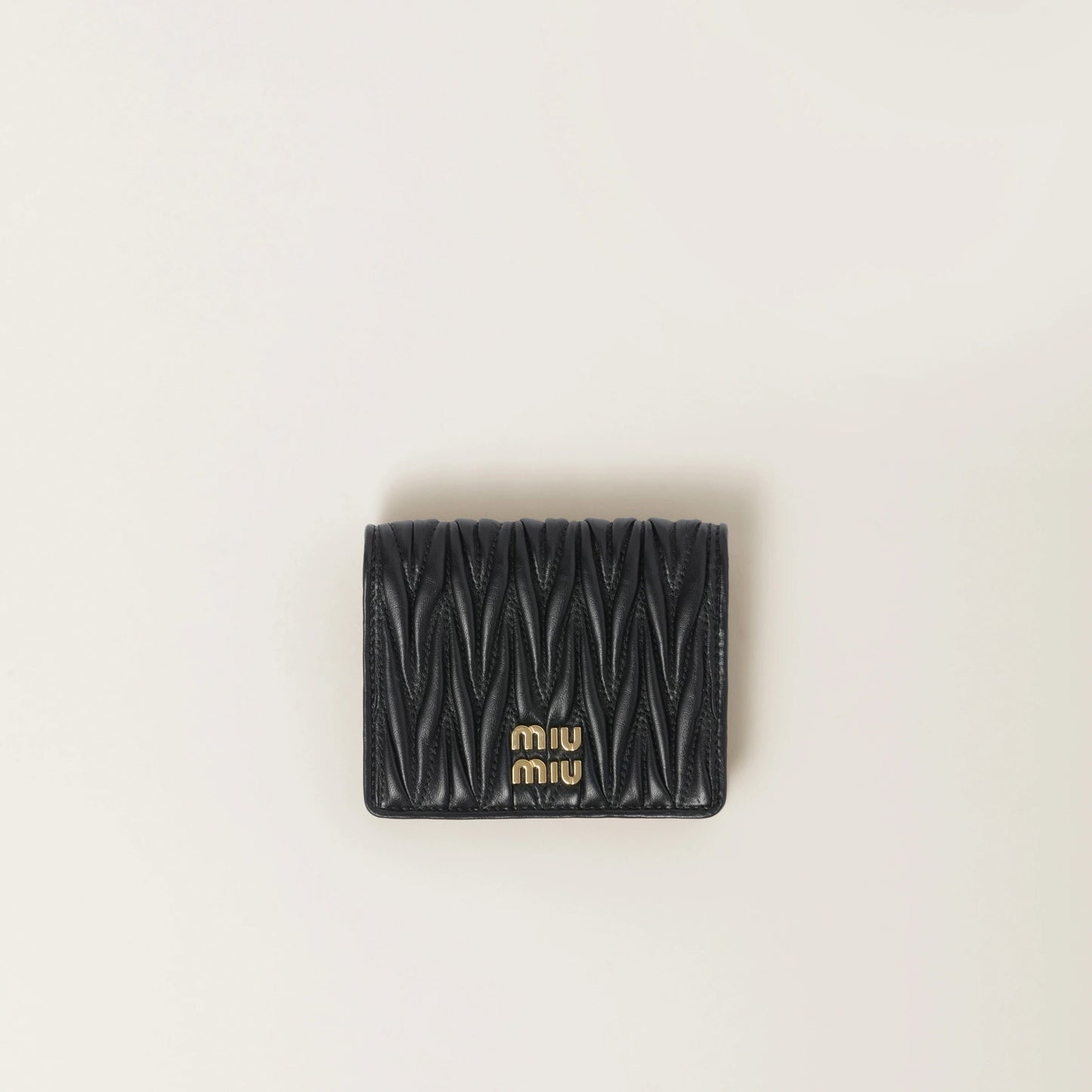 Small matelassé nappa leather wallet