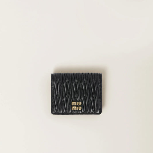Small matelassé nappa leather wallet