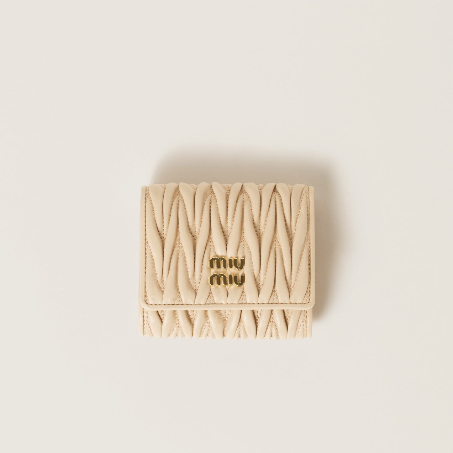 Small matelassé nappa leather wallet