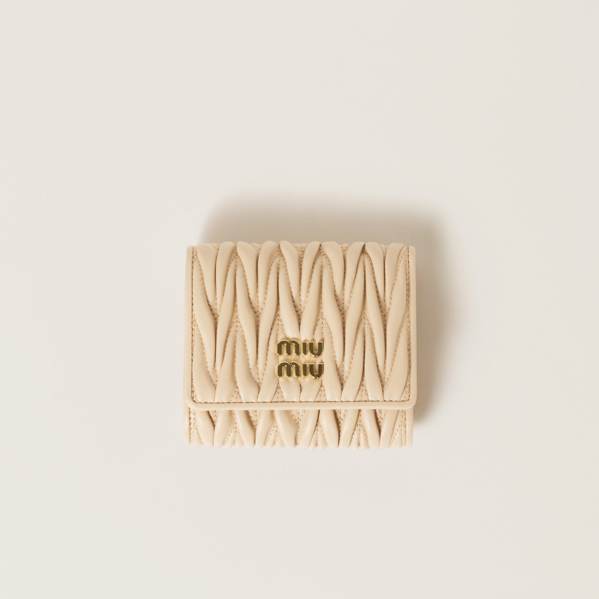Small matelassé nappa leather wallet