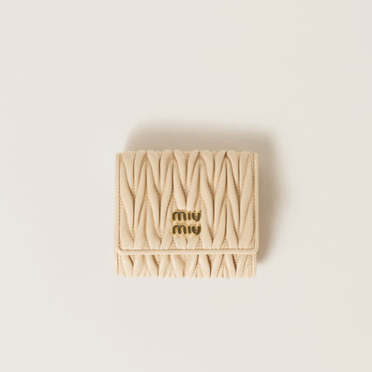 Small matelassé nappa leather wallet