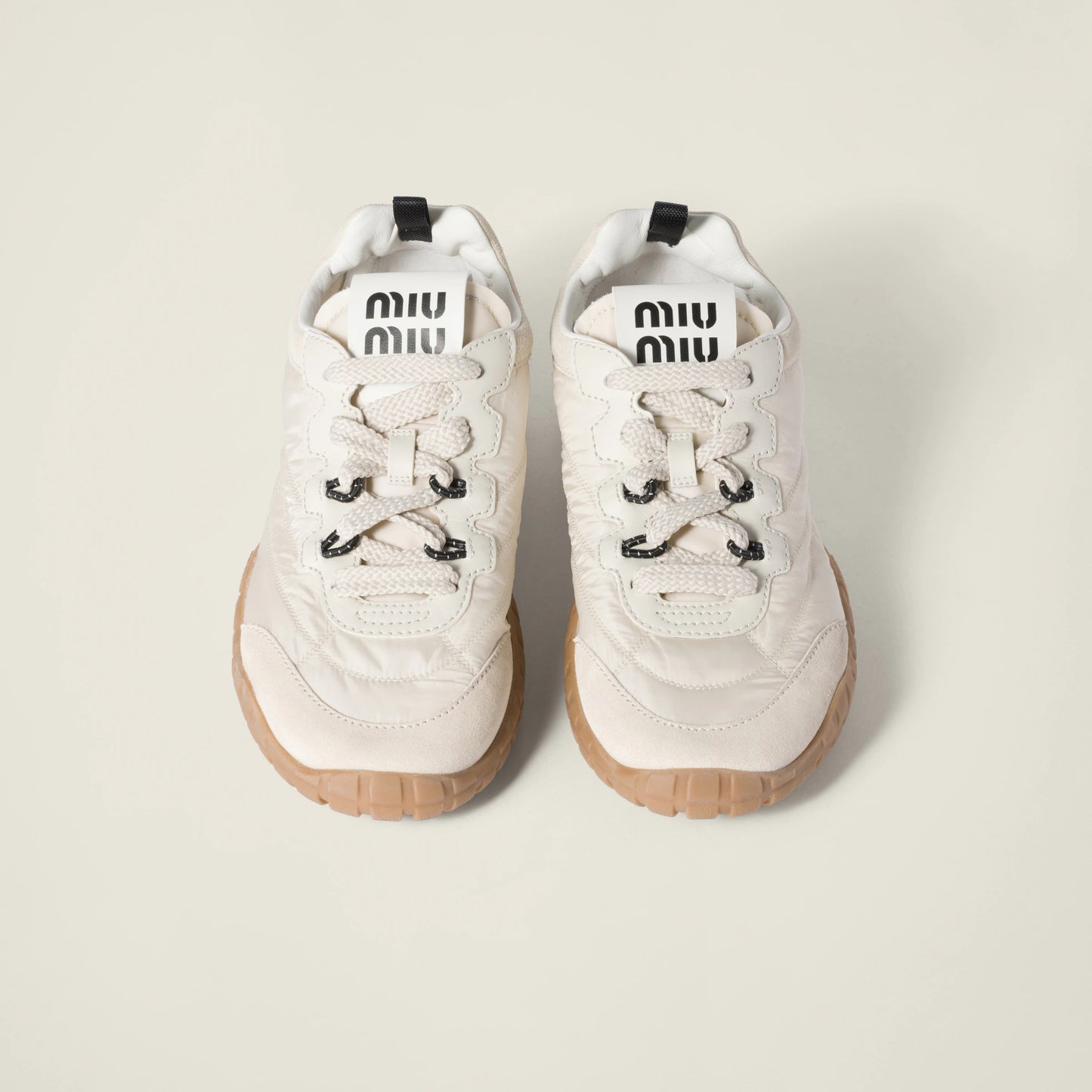 Tyre technical fabric and suede sneakers