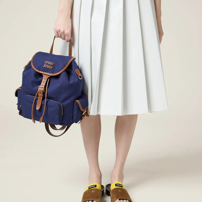 Canvas and leather backpack