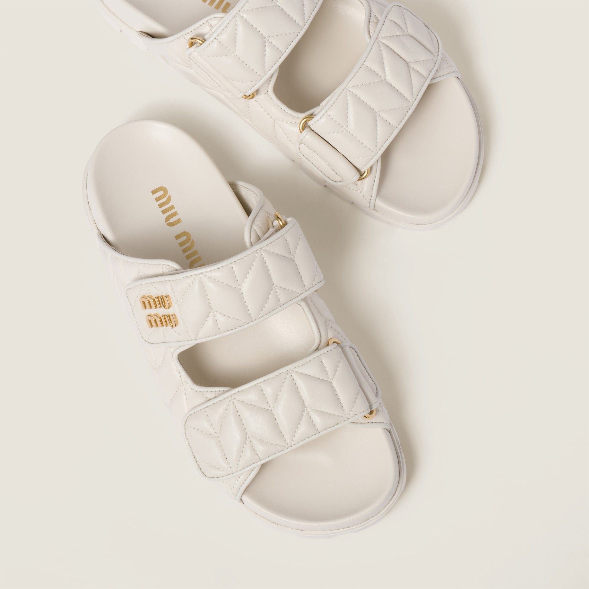 Matelassé nappa leather slides