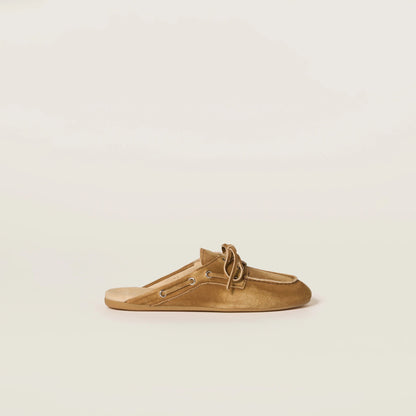Faded suede Deck mules