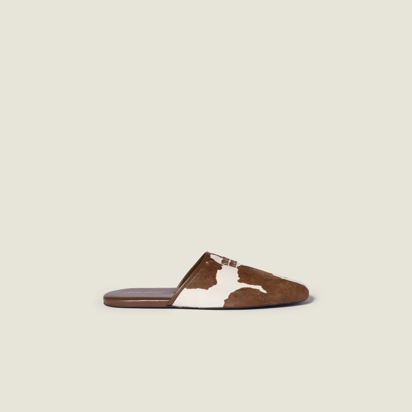 Printed leather slippers