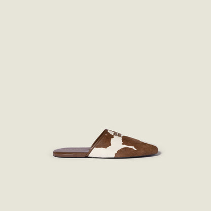 Printed leather slippers