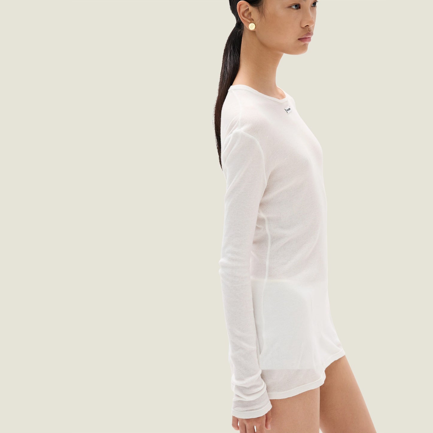 Ribbed knit jersey dress