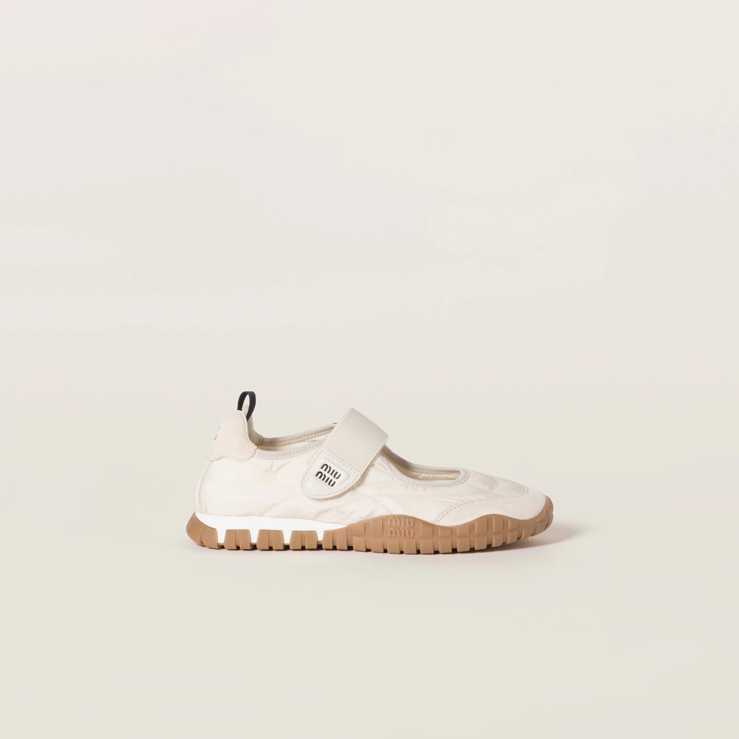 Tyre technical fabric and suede ballerinas