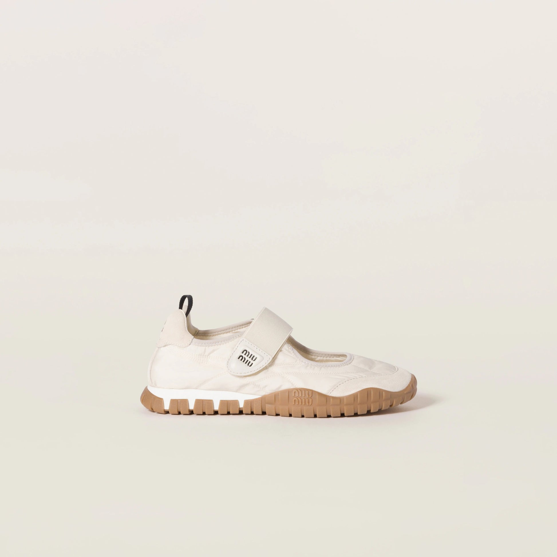 Tyre technical fabric and suede ballerinas