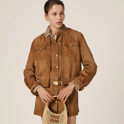 Suede nappa leather jacket