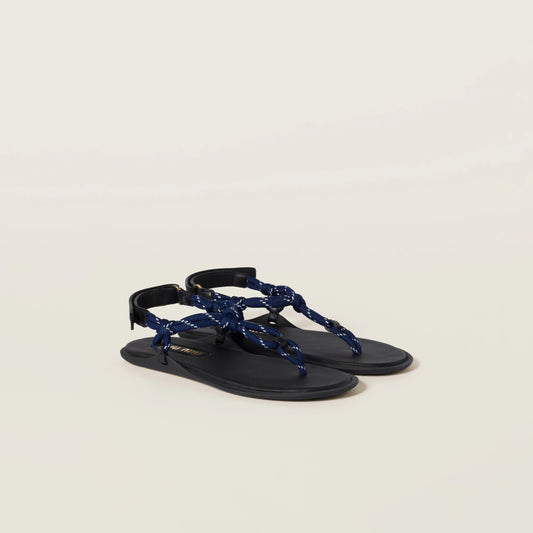 Riviere cord and leather sandals