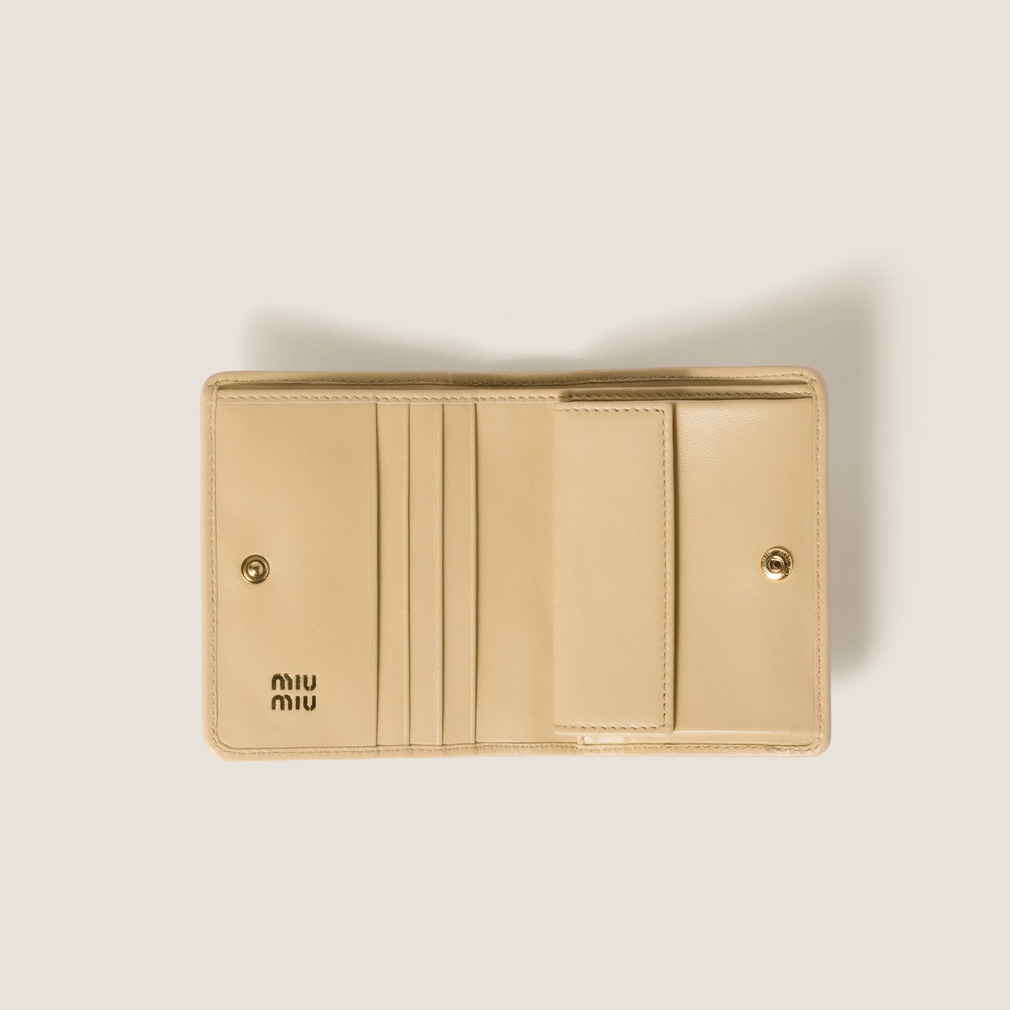 Small matelassé nappa leather wallet
