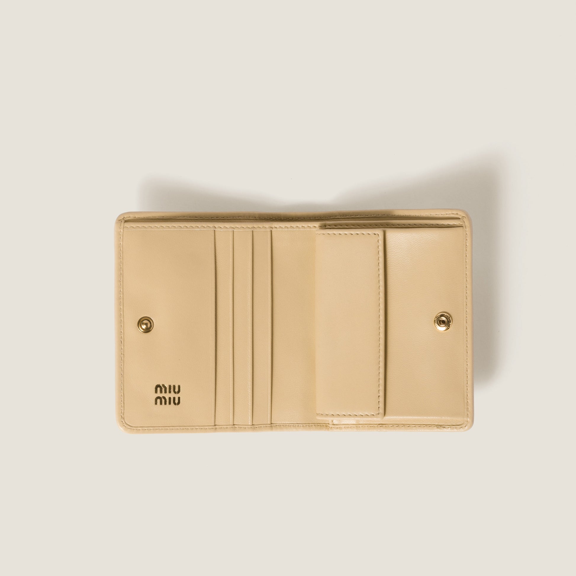 Small matelassé nappa leather wallet