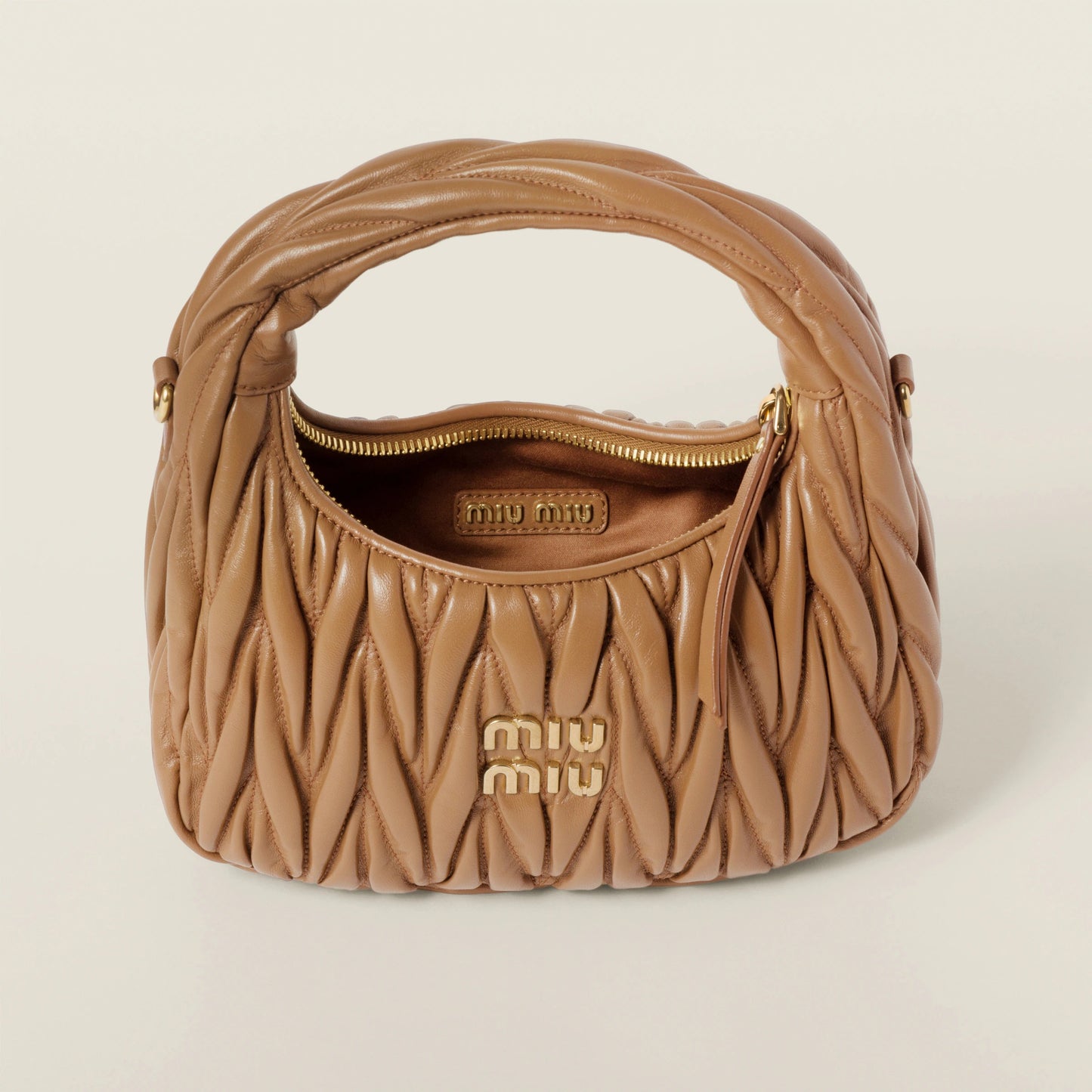 Wander matelassé nappa leather hobo bag