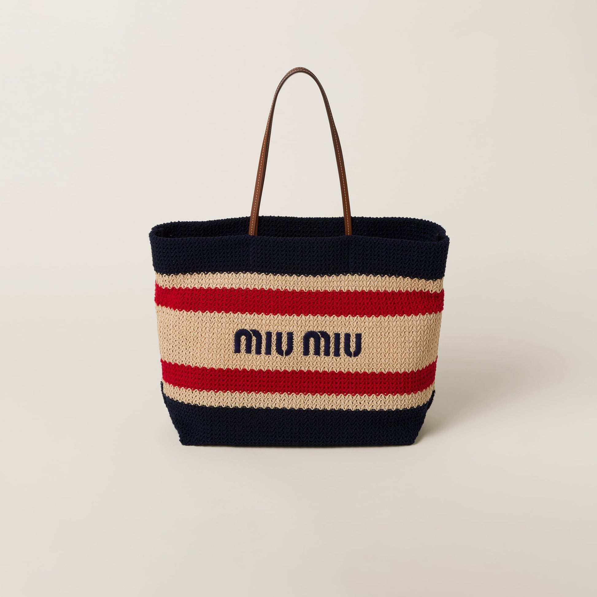 Raffia-effect woven tote bag