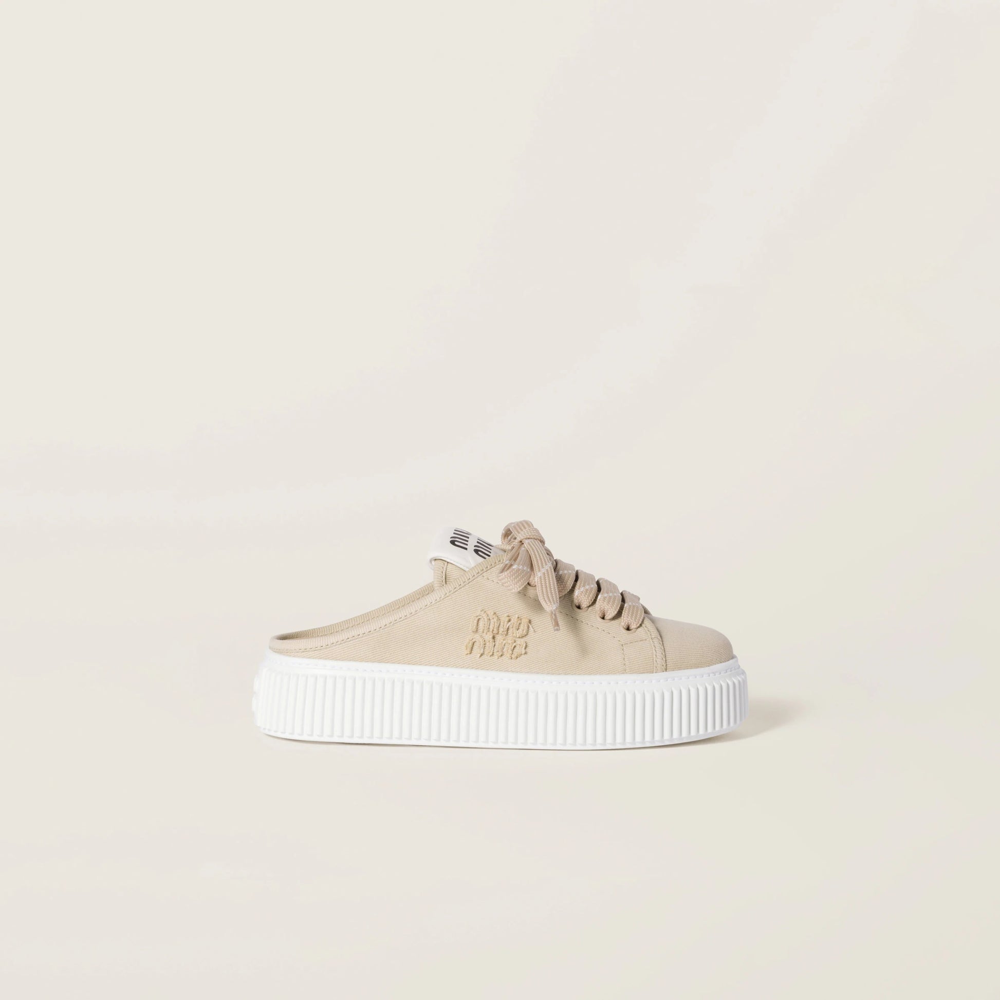Denim sneaker mules