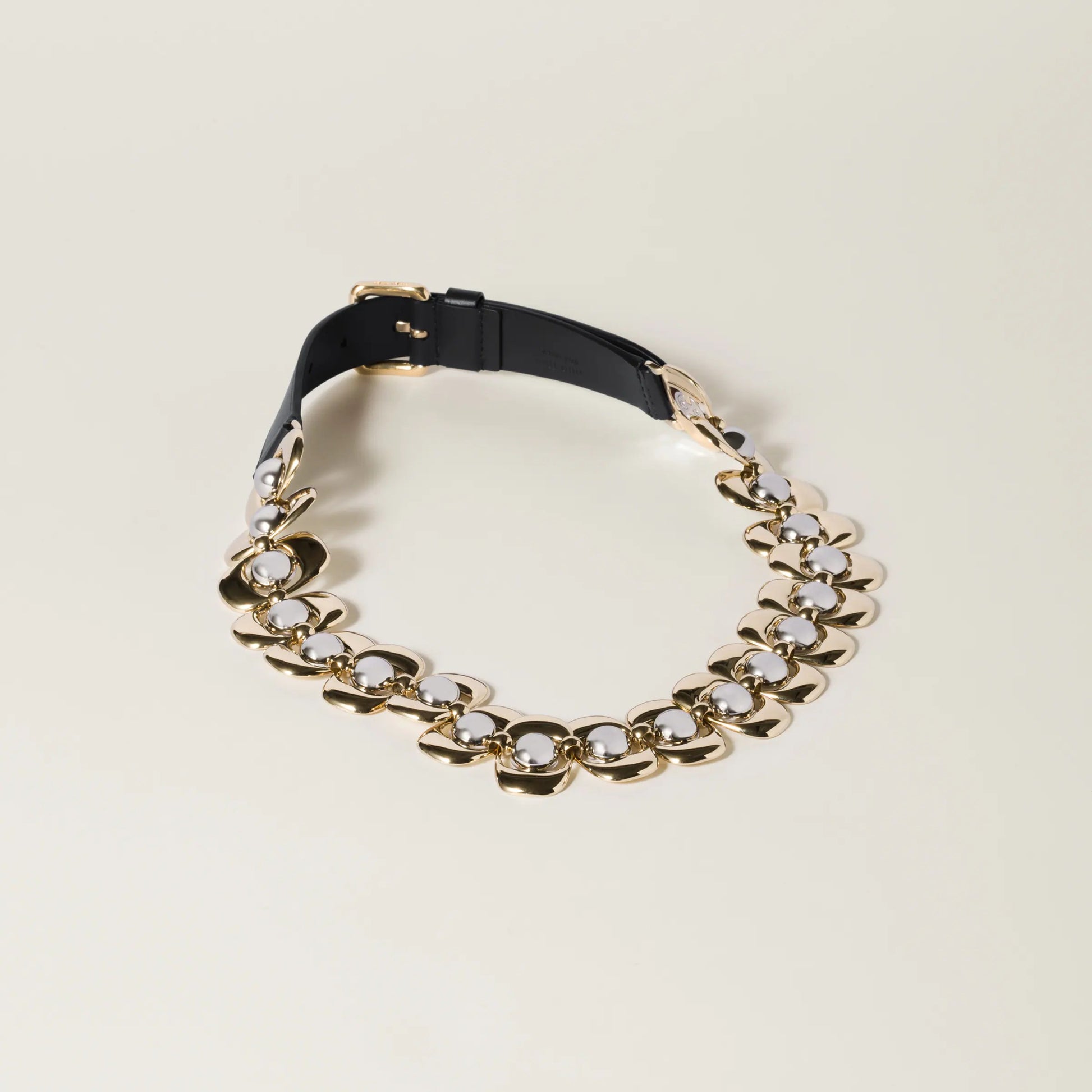 Leather and metal belt