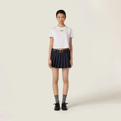 Embroidered cotton jersey T-shirt