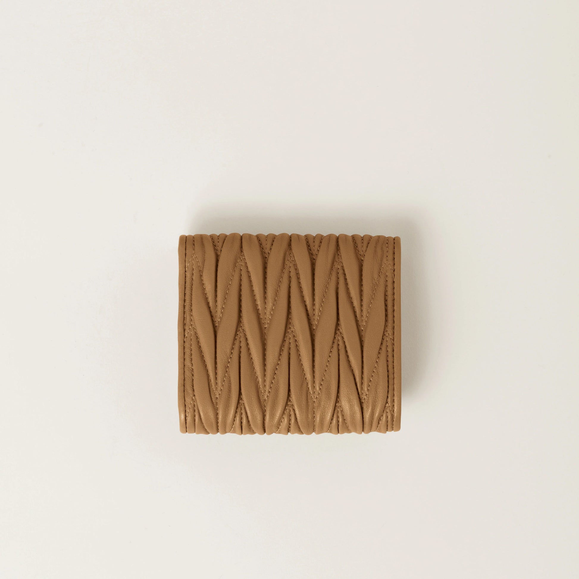 Small matelassé nappa leather wallet