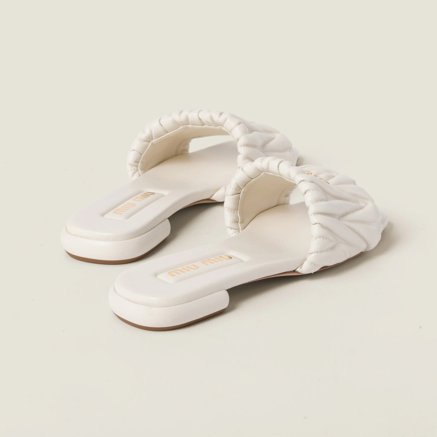 Matelassé nappa leather slides