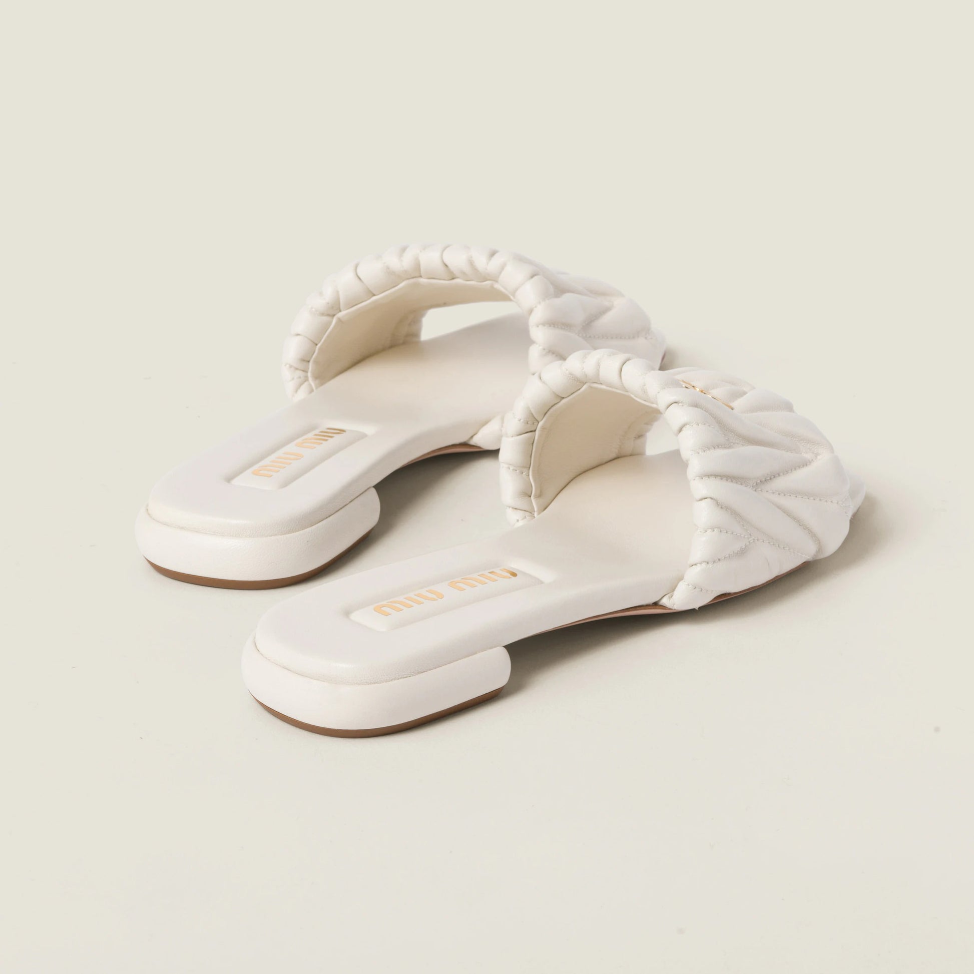 Matelassé nappa leather slides