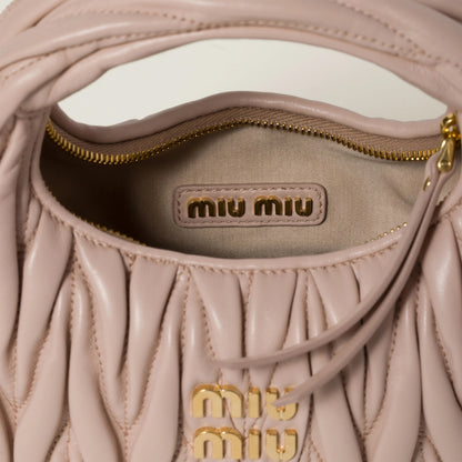 Wander matelassé nappa leather hobo mini-bag