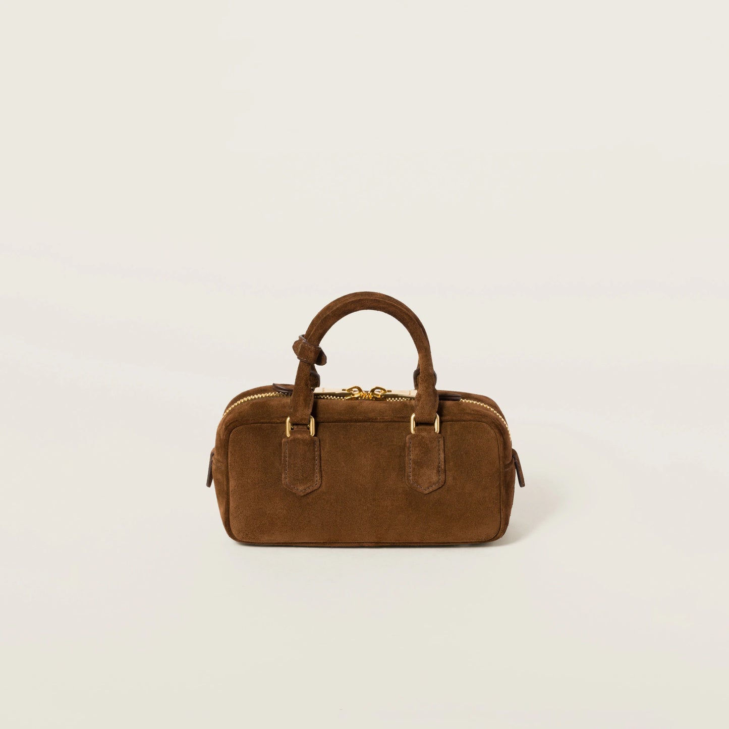 Arcadie padded suede top-handle bag