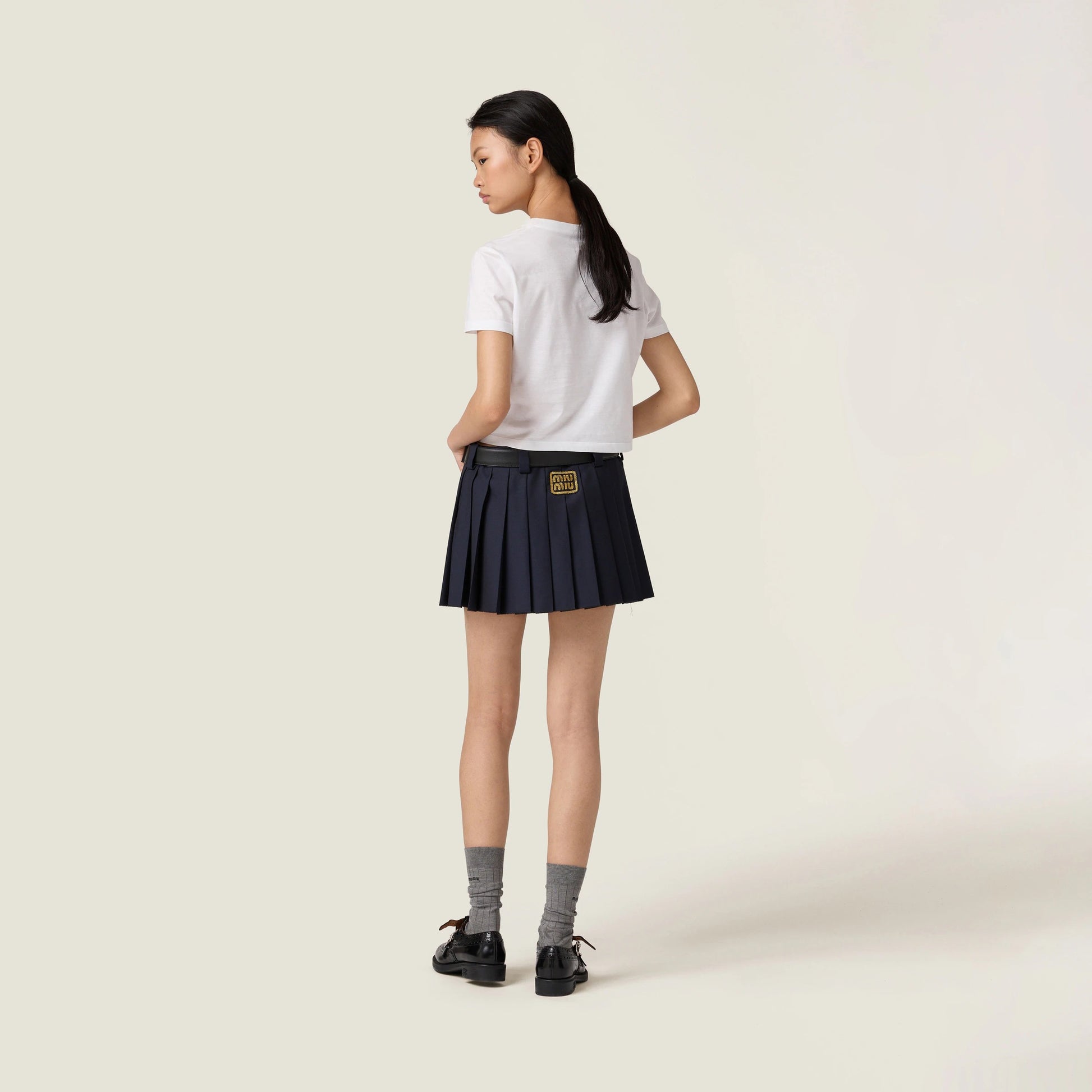 Embroidered cotton jersey T-shirt