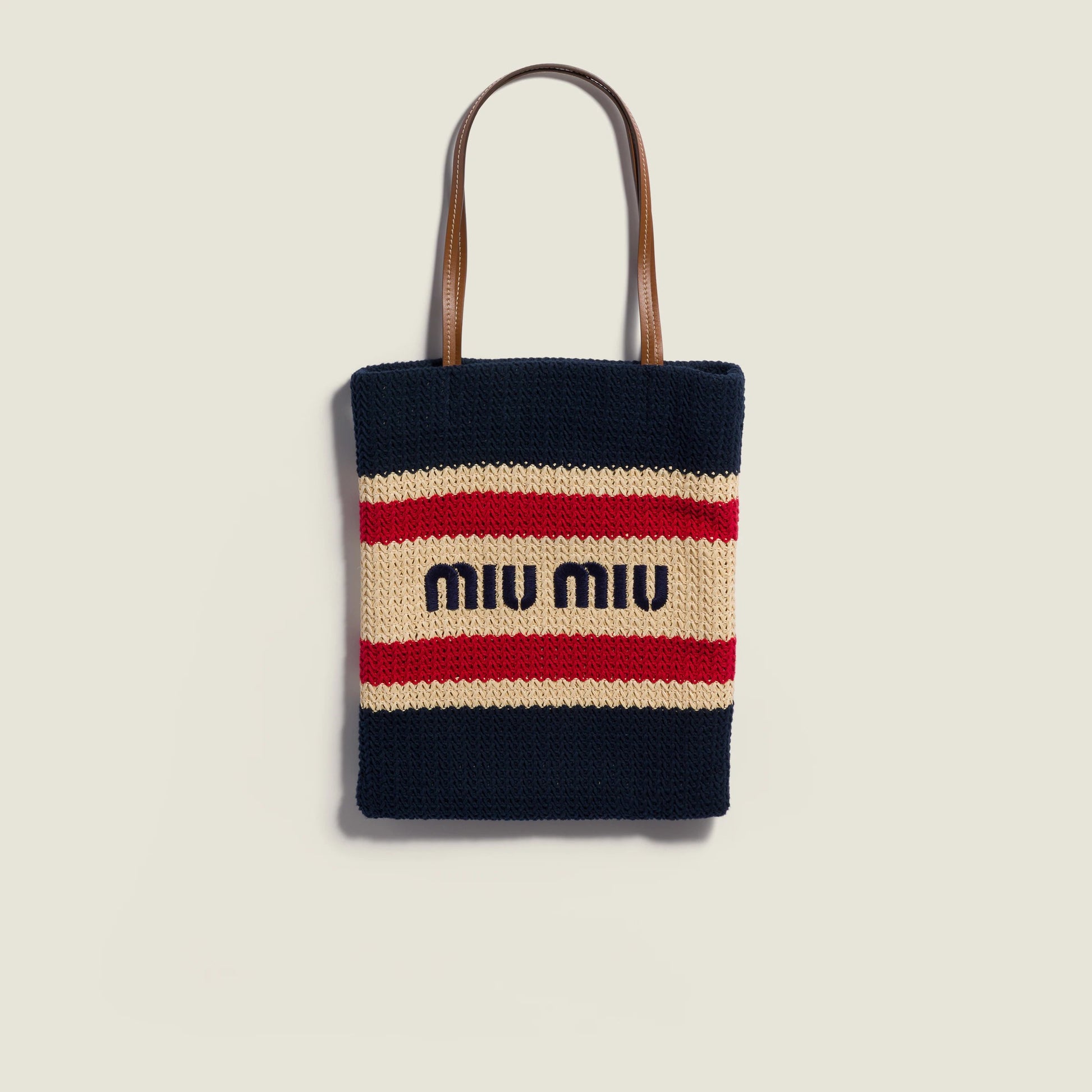 Raffia-effect woven tote bag