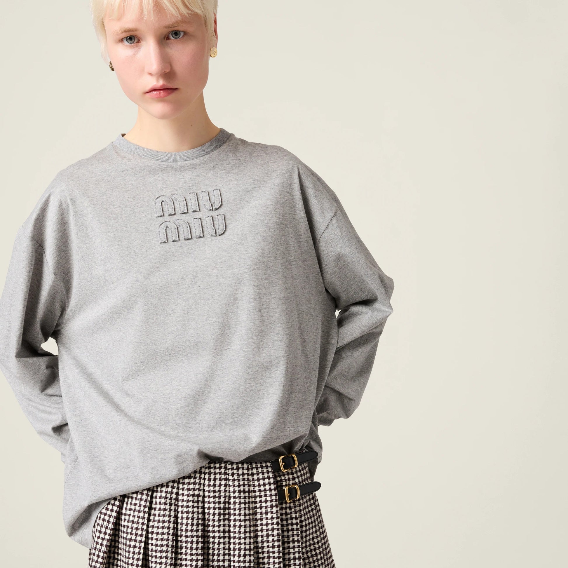 Cotton T-shirt with embroidered logo