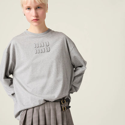 Cotton T-shirt with embroidered logo