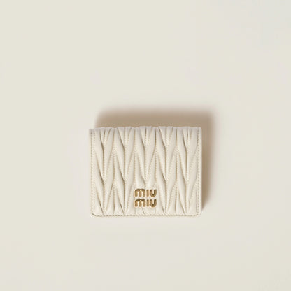 Small matelassé nappa leather wallet