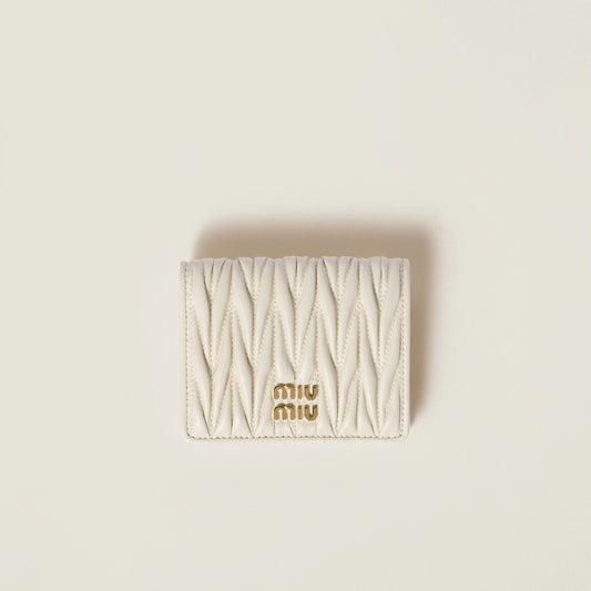 Small matelassé nappa leather wallet