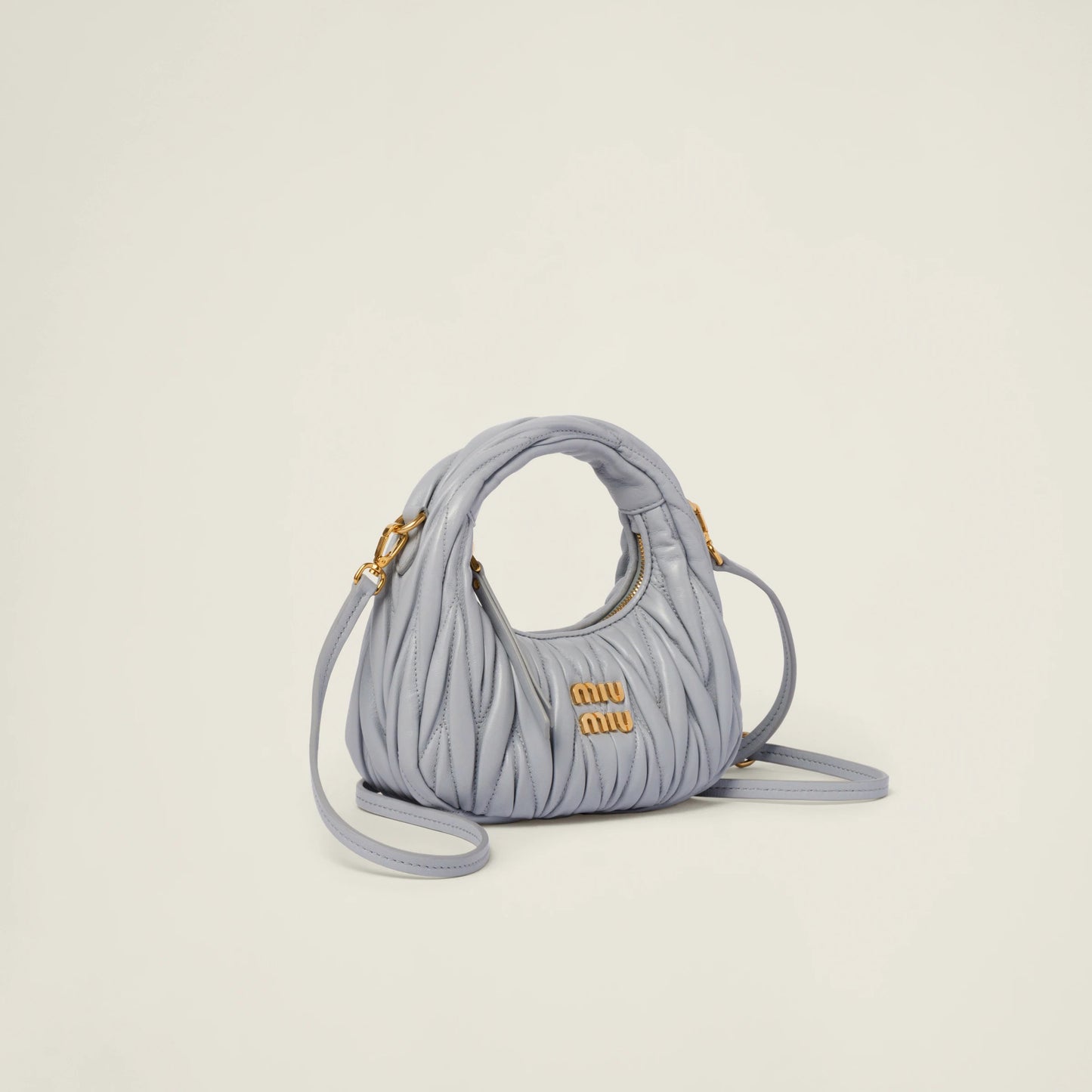 Wander matelassé nappa leather hobo mini-bag