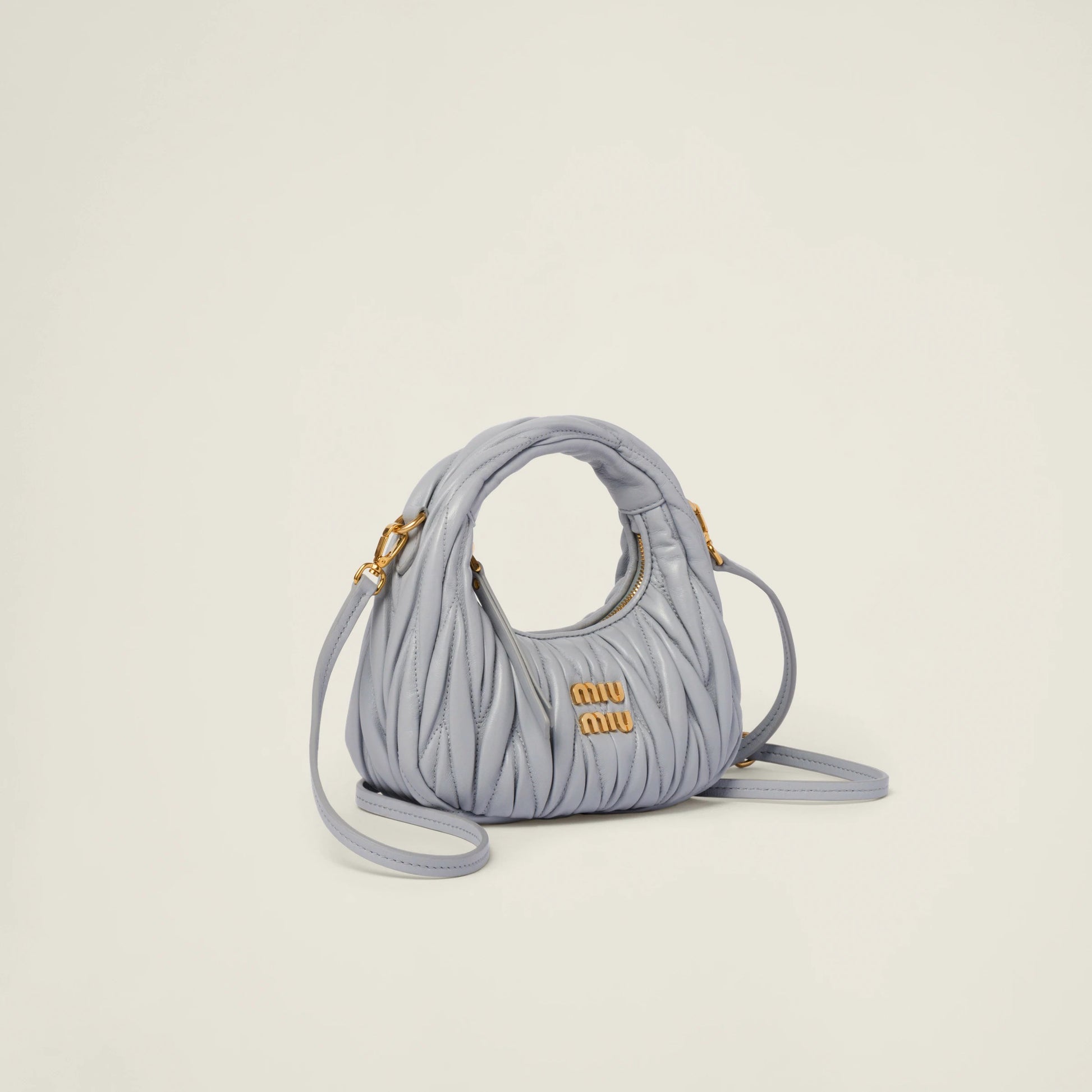Wander matelassé nappa leather hobo mini-bag