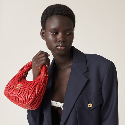 Wander matelassé nappa leather hobo bag