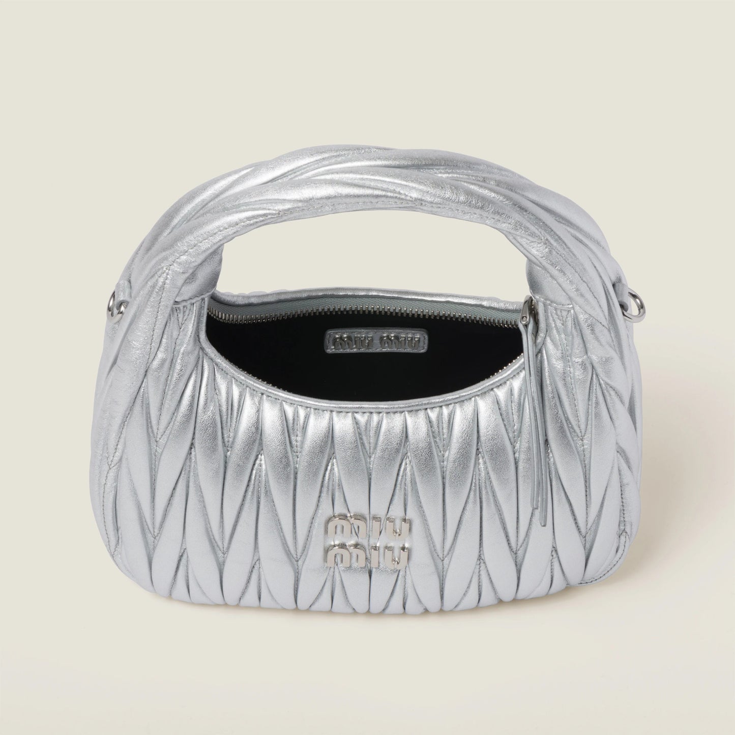 Wander matelassé nappa leather hobo bag
