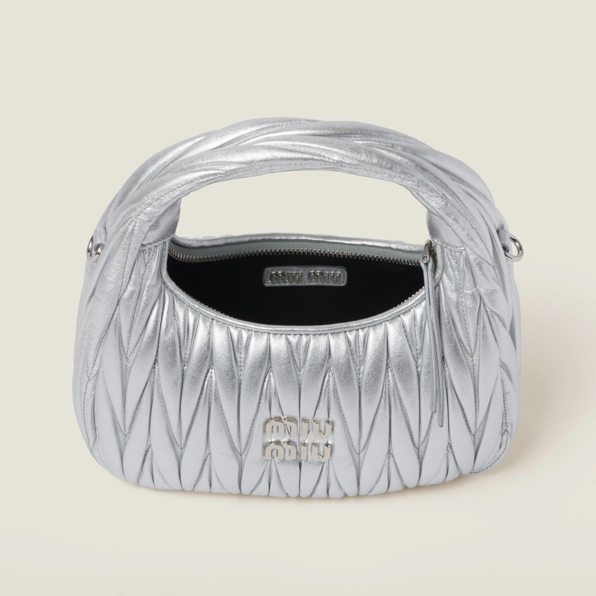Wander matelassé nappa leather hobo bag
