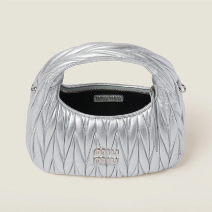 Wander matelassé nappa leather hobo bag