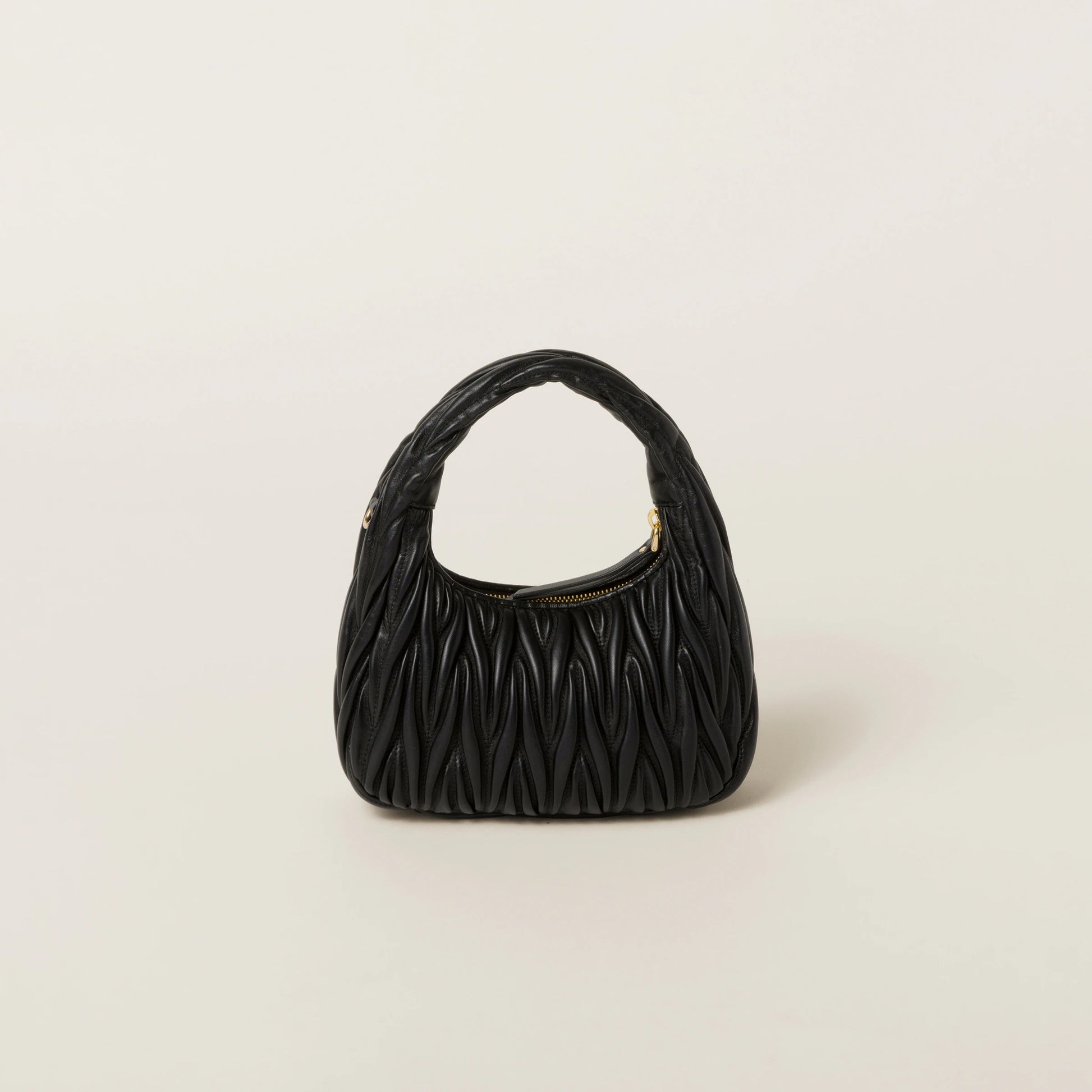 Wander matelassé nappa leather hobo bag