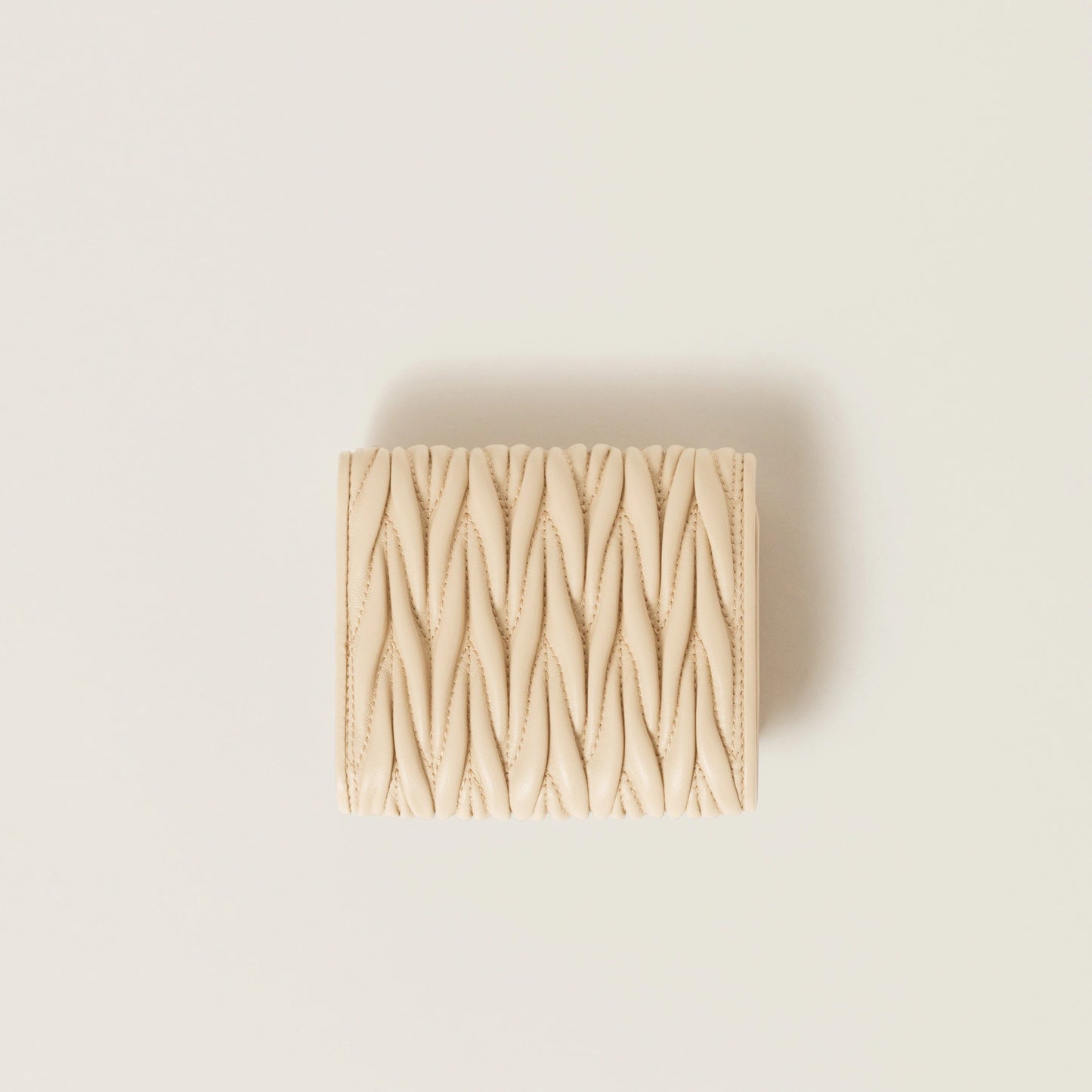 Small matelassé nappa leather wallet