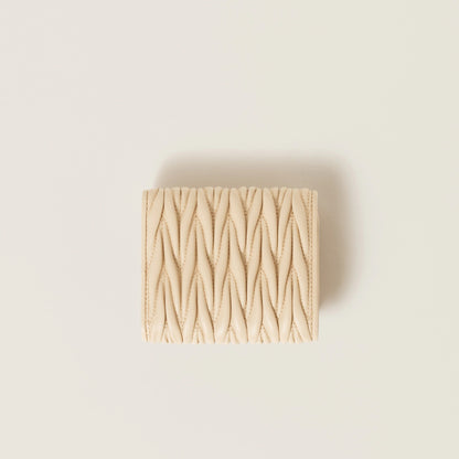 Small matelassé nappa leather wallet