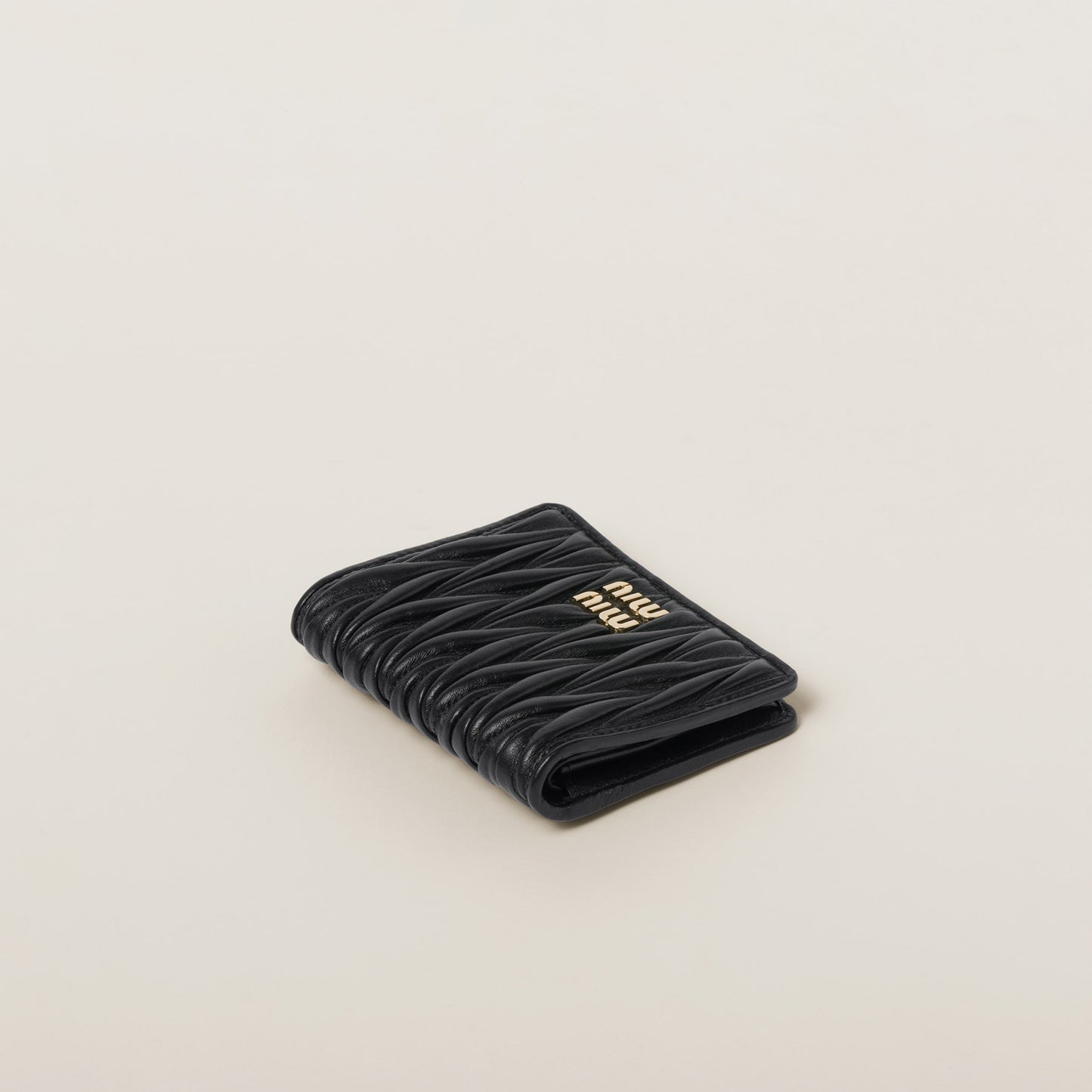 Small matelassé nappa leather wallet