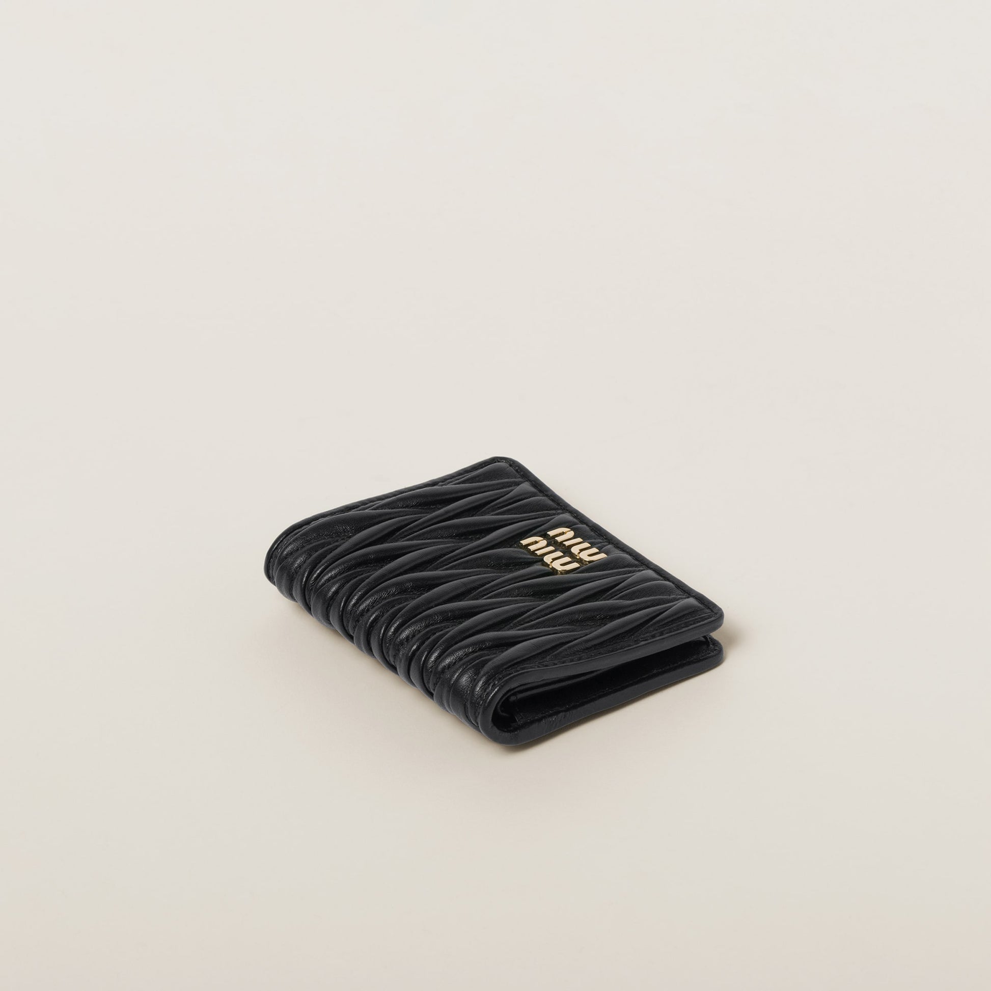 Small matelassé nappa leather wallet